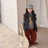 Yumi妈女童秋季 新国标90白鸭绒儿童立领羽绒马甲可溯源25YR001