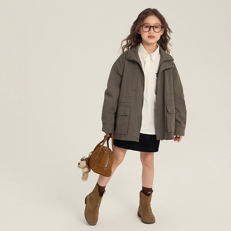 中大童宽松休闲大口袋工装外套