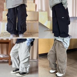 户外耐磨透气长裤 裤 25F127 可束脚宽松工装 Yumi妈男童秋装