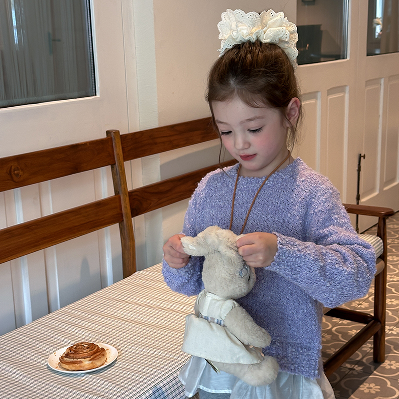 Yumi妈儿童假两件针织上衣