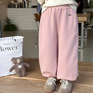 休闲校园运动字母卫裤 子儿童韩版 25F014 裤 Yumi妈女童秋装