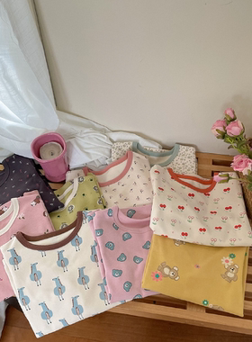 Yumi妈   儿童卡通秋衣秋裤羊毛拉架家居服   Y046