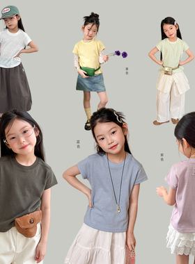 Yumi妈女童夏季儿童后背清新浪漫小花温柔系短袖甜妹轻薄T26A014