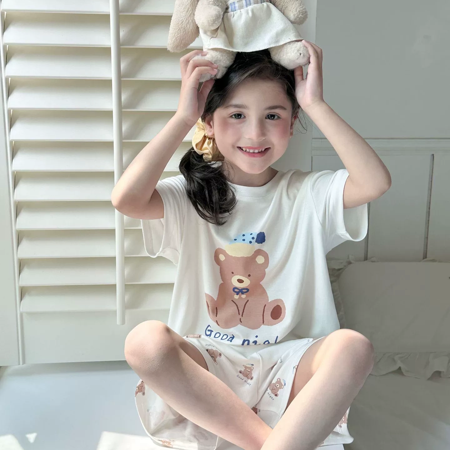 女童宝宝居家睡裙莱赛尔罗纹睡衣