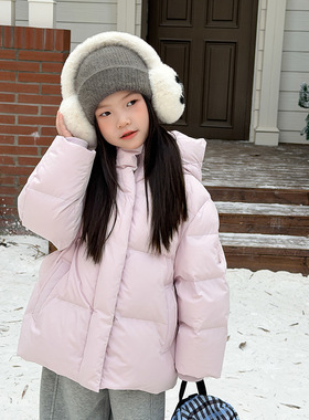 Yumi妈儿童新国标90白鸭绒可溯源冬季女童元气撞色羽绒服25YR013