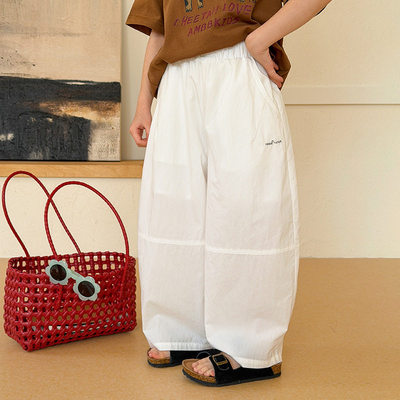 Yumi妈女童春款字母拼接长裤