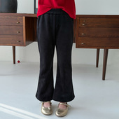 加绒喇叭裤 冬季 儿童时尚 Yumi妈女童拜年服韩版 保暖休闲裤 子25M144