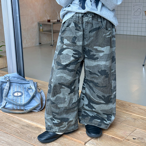 儿童休闲帅气宽松时髦迷彩裤