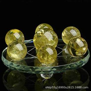 金发晶催财黄水晶水晶球