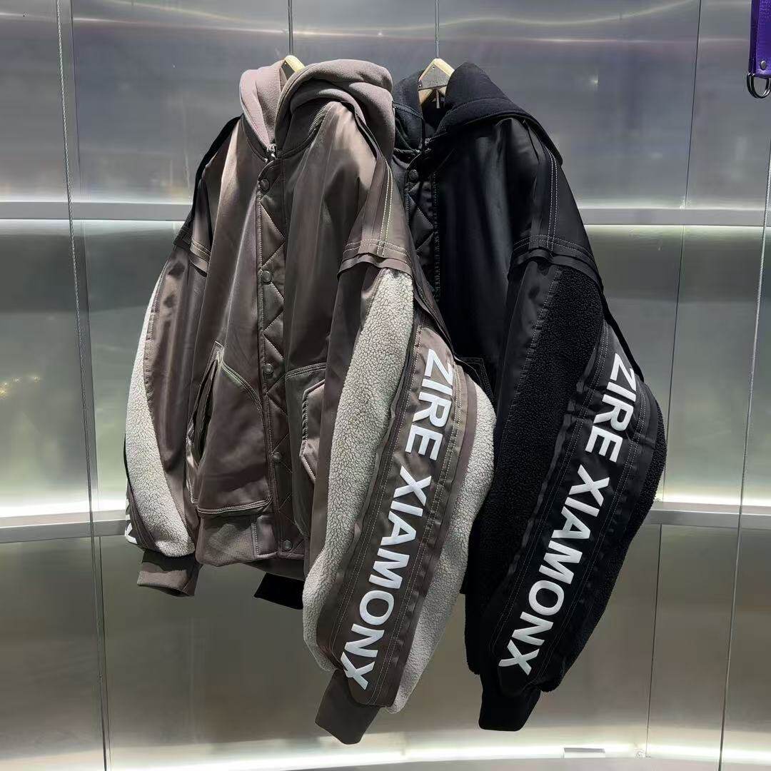 日系潮流羽绒外套2025冬季新款保暖拼接男款羽绒服25011