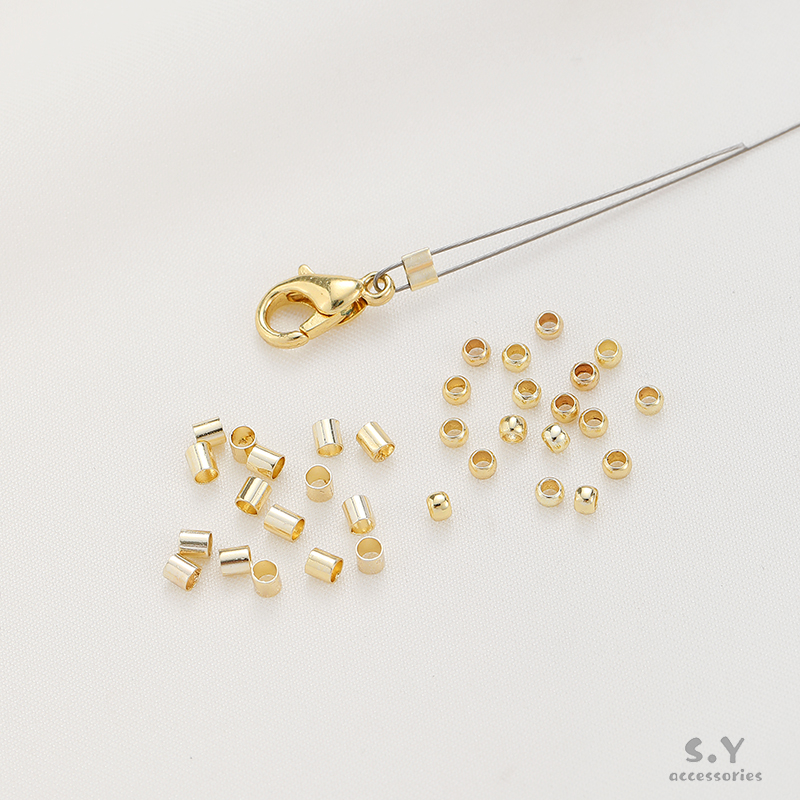 14K18K包金定位珠定位管手链项链收尾扣手工diy制作饰品材料配件