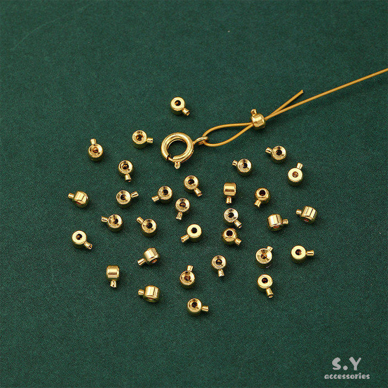 100个装保色14K18K包金银色按扣手工diy手链收尾夹扣卡扣材料配件