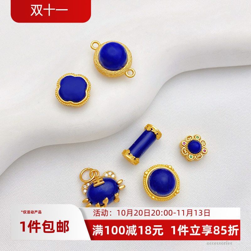保色S925古法银镀金隔珠