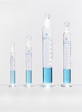 雷谷玻璃量筒与插头刻度量筒10 25 50 100 250 500 1000ml蓝色标