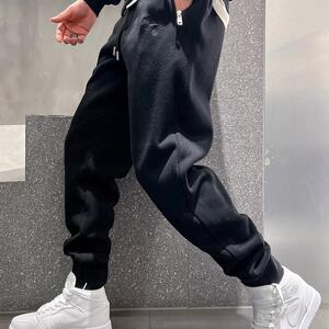 Gucburzz/格纹格子简约时尚束脚裤加绒加厚保暖男士大码休闲卫裤