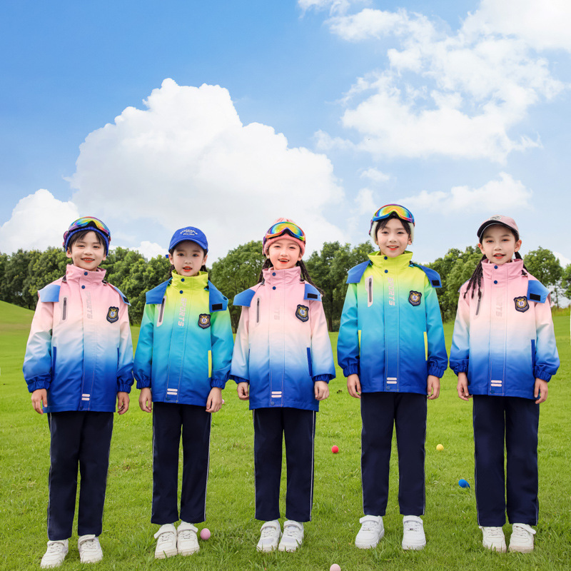 儿童小学生校服班服秋冬套装幼儿园园服冬季冲锋衣套装一件代发