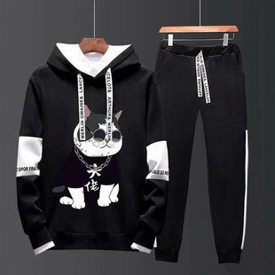 春秋季套装男韩版潮流外套学生运动服青少年休闲卫衣两件套一整套