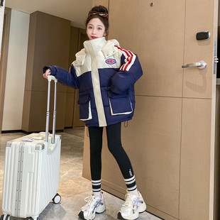 女童羽绒服2025新款冬装洋气加厚大童女孩短款外套初中生12岁冬季