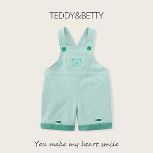 TEDDY&BETTY夏季儿童水洗软牛仔裤男女童背带裤宝宝爆款牛仔短裤