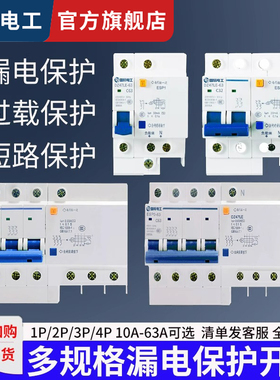 国际电工空气开关带漏电保护器2P63a家用漏保32a断路器220V空开1p