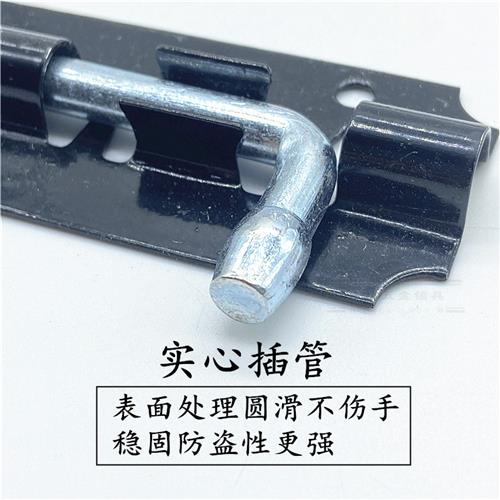 老式加粗明装插销铁皮黑插销门扣门栓木门铁门门窗插销一盒10个