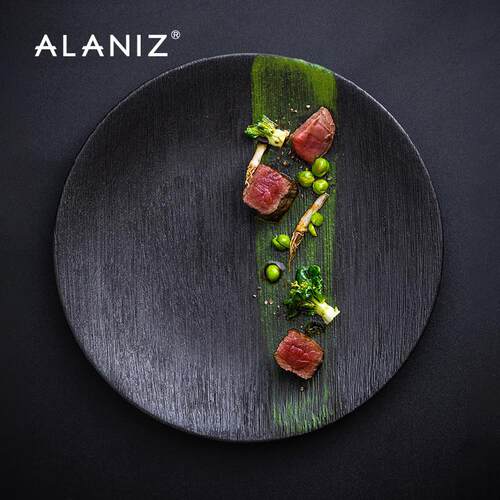 alaniz南兹波恩牛排盘创意西餐盘平盘浅盘餐厅家用牛排餐盘大号盘