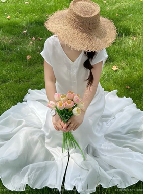 【幻影】HL棉绸夏季仙女甜美气质显瘦法式宽松无袖小众长款连衣裙