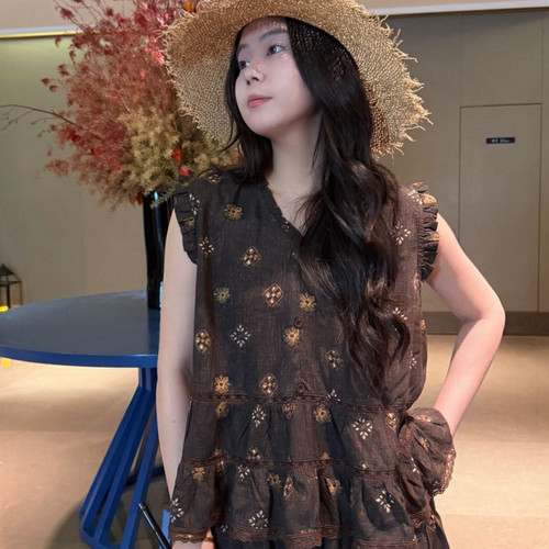 【豆蔻上衣】HL棉绸夏季背心少女甜美宽松背心可爱蕾丝花边上衣