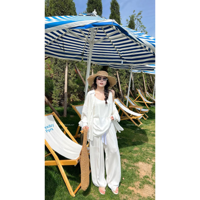【爽爽裤】HL棉绸夏季薄款波点松紧腰阔腿裤遛弯裤