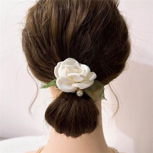 玫瑰花头绳甜美少女扎发皮筋马尾气质发圈洋气丸子头发绳 森系新款