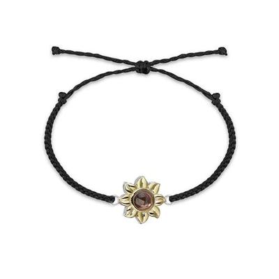 female couple customized sunflower bracelet text I you