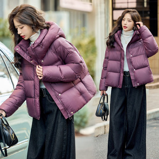 棉服气质连帽面包服外套 新款 网图泡芙龟背短款 羽绒服女2025冬季