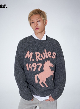 mlmr萌马毛衣秋冬新年款时尚百搭潮流针织衫毛衣宽松马海毛男女