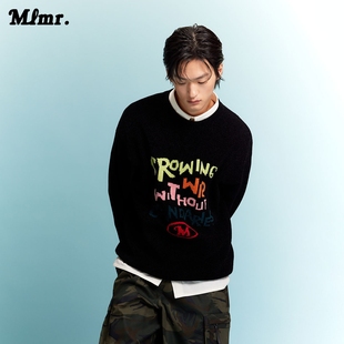 原创趣味字母图案针织衫 MLMR秋冬舒适时尚 上衣男女 蜜蜂惊喜社
