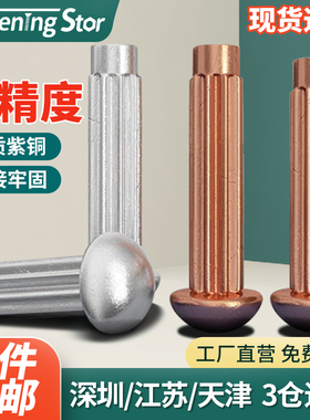 304不锈钢标牌铆钉滚花斜纹实心半圆头紫铜铆钉M1.6M2M2.5M3-M4M5