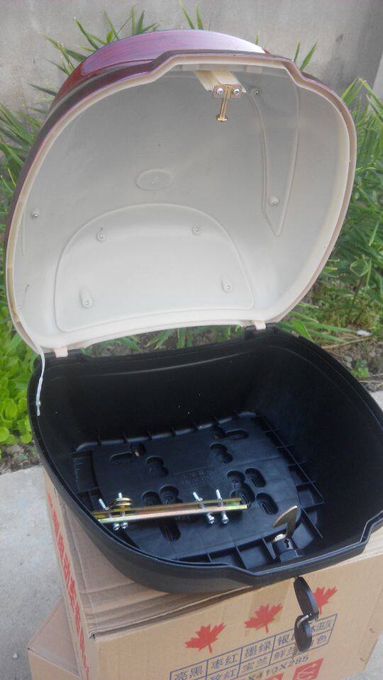 包邮摩托车女装踏板车尾箱电动车后备箱储物箱工具箱粉红色大号