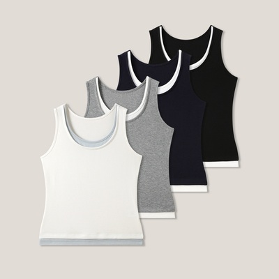 【CC家CC】撞色休闲百搭圆领美式辣妹工字吊带背心SS28026