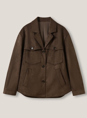 【爆米花】“浓情黑巧”阔版翻领外套SS26381