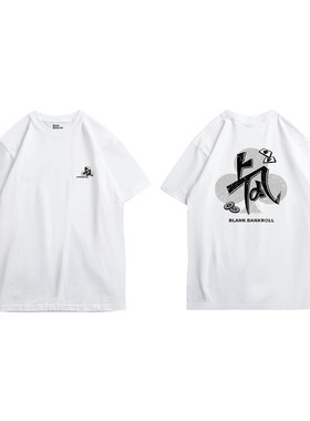 布懒Upwings上风德扑创意T恤 ovesize休闲夏重磅纯棉美式复古短袖