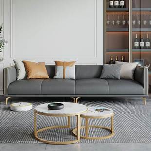 北欧意式 极简科技布小户型沙发组合简约现代客厅直排布艺沙发