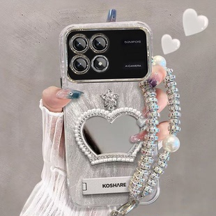 适用红米k70手机壳补妆镜23113RKC6C带镜头膜redmik70pro保护套23117RK66C新款hongmik70e全包2311DRK48C防摔