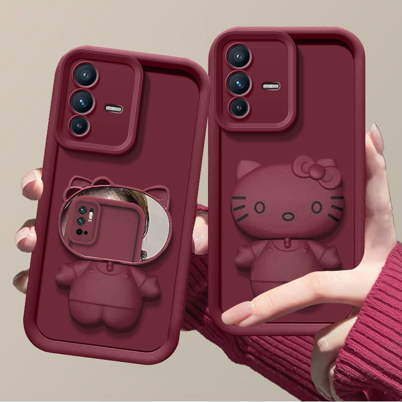 vivos12手机壳带镜子V2162A硅胶软vivo s12pro保护套V2163A全包vlvos12防摔5g新款viv0s12pr0卡通支架高级女