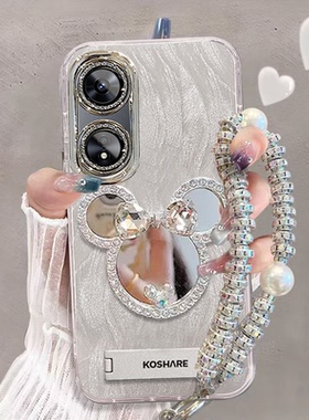 适用华为荣耀畅玩60手机壳化妆镜子NIC-AN00保护套honor畅完60m带镜头膜anoo全包边防摔软nlc新款女n1c高级5g