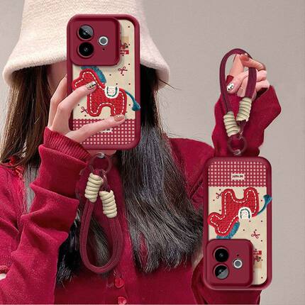 适用realmeGT7手机壳新款RMX6688软硅胶oppo真我gt7pro保护套RMX5010本命年马5G镜头全包边防摔pr0卡通手绳红