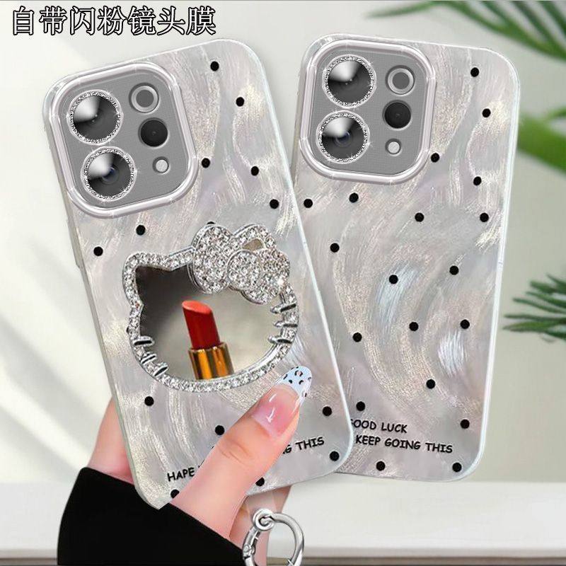 适用vivos50手机壳补妆镜子V2528A带镜头膜vivis50保护套vovos50简约新款女viv0s支架手链5G全包边防摔个性潮,3C数码配件,手机保护套/壳,淘宝优惠券,粉丝福利购,淘宝优惠卷