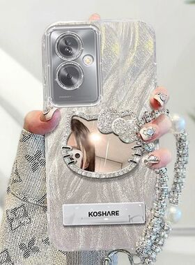 适用oppoa2 5g手机壳PJB110带镜子opopa2m镜头膜PJU110保护套opa2x全包防摔PJS110可爱好看0pp0a新款潮女popa