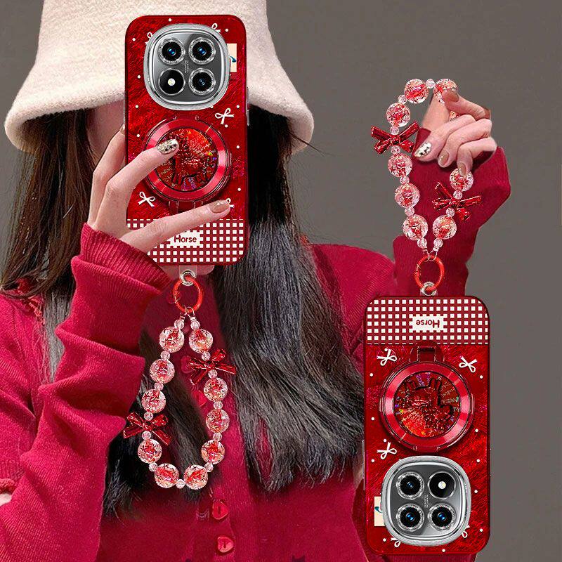 适用小米红米note14pro手机壳女24090RA29C镜头全包防摔Note14pro+保护套24115RA8EC支架手链n0te14pr0新款5G