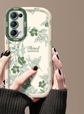 适用OPPOReno5手机壳女pegm00硅胶软5g全包边0pp0ren05k保护套pegm10防摔opreno5pro高级花pdsm00个性vivo潮