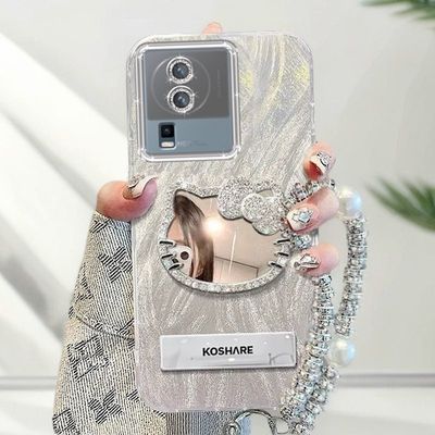 适用iqooneo7手机壳化带镜子v2231a镜头膜vivoiQOONEO7竞速版保护套V2232A新款潮女iq00ne07se全包防摔V2238A