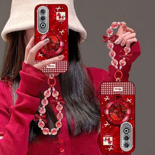 适用oppok12手机壳女PJR110镜头全包防摔opopk12plus保护套PKS110本命年马0pp0k12x新年款PJT110支架手链5g红